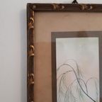 * Antiek Lijstje Met Vogel Schildering Schilderij thumbnail 5
