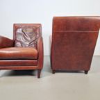 Set 2 Borzalino Fauteuil Kalfsleer Lounge Chair Italy '80 thumbnail 11