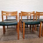 6 X Model 401 Eetkamerstoelen Van Jorgen Henrik Moller, Dene thumbnail 5