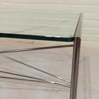 Vintage Postmodern Glas En Metaal Salontafel thumbnail 13