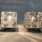 Vandeheg - Kubus - Glazen Ice Lampen - Set (2) - Glas - Metaal - Halogeen - 90'S thumbnail 3