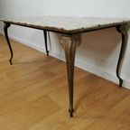 Vintage Hollywood Regency Salontafel Met Marmer Blad. 505 thumbnail 7