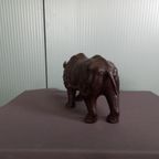 Grote Zeer Decoratieve Leren Neushoorn thumbnail 3
