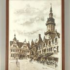 Tombeur - Aquarel - De Markt Van Veurne thumbnail 6