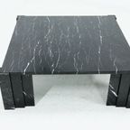 Large Italian Modern Black Marble Coffee Table 1970S thumbnail 7