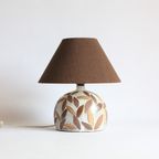 Studio Ceramic Table Lamp With Leaves, France 1960S thumbnail 7