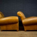 Set Of Leather French Clubchairs thumbnail 4