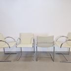 4 X Vintage Metaform Cirkel Rvs Stoel Nieuw Leer Japandi '80 thumbnail 12