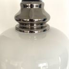 Vintage Bollamp Melkglas Met Chrome Afwerking thumbnail 3