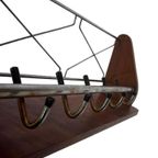 Vintage Wandkapstok Teak En Chroom Jaren 60/70 thumbnail 14