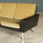 Vintage Driezitsbank – Velours – Jaren 60 thumbnail 2