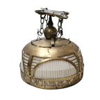 Amsterdamse School / Hanging Lamp / Copper / Linen / 1920s / Johanna Van Eijbergen For G.dikkers thumbnail 4