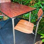 Vintage Formica Tafel Met 2 Bijpassende Stoelen '60S/70S thumbnail 4