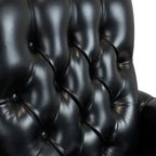 Chesterfield Fauteuil Zetel Zwarte Skai Chroom Onderstel Sixties thumbnail 11