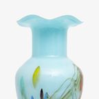 60’s Dalian Glass Co Murano Vaas Lichtblauw Aquarel thumbnail 3