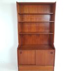 Vintage Deense Buffetkast |Wandmeubel Teak Fineer Boekenkast thumbnail 7