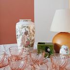 Vintage Rosaline Kop En Schotel France Roze Persglas thumbnail 2