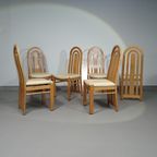 Blond Oak Postmodern Dining Chairs 1980S thumbnail 3