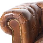 Vintage Chesterfield Club Fauteuil Cognac Leer thumbnail 4