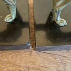 Boekensteunen Barzoihonden Windhonden Art Deco Gesigneerd Roux Frans thumbnail 9