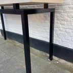 Stoere Strakke Sidetable / Wandtafel Met Zwart Metaal Onderstel, 160 X 52 Cm, 88 Cm Hoog Reliving thumbnail 4
