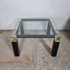 Vierkante Salontafel, Goud Messing - Zwart, Gehard Glas, 68X68Cm thumbnail 4