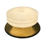 Art Deco (Style) - Deknudt Lustrerie - Solid Brass And Opaline Glass Ceiling Mounted Lamp - thumbnail 2