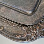 Antieke Serveerschaal Zilverkleurige Schaal Bord thumbnail 10