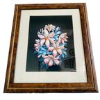 Vintage Ingelijste 3d-papieren Sculptuur Met Bloemen thumbnail 5