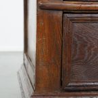 Robuuste En Karaktervolle Antieke Eikenhouten Engelse Ladekast Uit De 17E Eeuw thumbnail 12