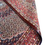 Handgeknoopt Moud Vloerkleed Vierkant 192X197Cm Wol Zijde Blauw Rood Perzisch Tapijt Wit thumbnail 5