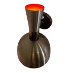 Vintage Herda Wall Mounted Lamp - Model: Diabolo - Champagne Metal Exterior, Orange On The Inside thumbnail 9