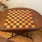 Lage Dambord Tafel Speeltafel Salontafel Vintage Frans thumbnail 2