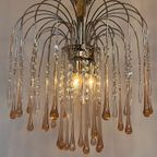 Murano Teardrop Kroonluchter Hanglamp Kristal Chrome Frame thumbnail 2