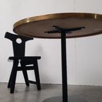 Messing Gepatineerde Tafel Rond Wabi Sabi Gietijzer Voet Pedrali thumbnail 5
