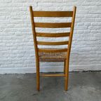 Vintage Massief Houten Stoelen 6 X - Vlecht, Biezen Zitting thumbnail 10