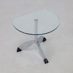 Postmoderne Bijzettafel Metaal & Glas, 1980S thumbnail 6