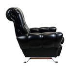 Chesterfield Fauteuil Zetel Zwarte Skai Chroom Onderstel Sixties thumbnail 4