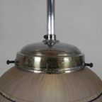 Art Deco Hanglamp Met Ufo-Vormige Glazen Bol, Jaren 30 thumbnail 15