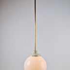 Vintage Bol Hanglamp Schoollamp Koper Stang Art Deco ‘50 thumbnail 5