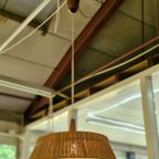 Vintage Design Hanglamp Temde Leuchten Sisal Teak 70s thumbnail 8
