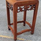 Oosterse Houten Bijzettafel Nachtkastje Plantentafel thumbnail 8