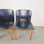 Set 4 Zwart Leren Eetkamerstoelen Afra & Tobia Scarpa '70 thumbnail 8