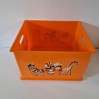 Jaren 70 Oranje Speelgoed Bak Box thumbnail 2