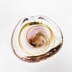 Kristalunie Maastricht - Max Verboeket - Dubbelwandige Vaas Met Ingesloten Roze En Bruine Kleuren thumbnail 3