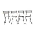 Set Van 4 Grijze Formica Stoelen Chroom Eetkamerstoelen Sixties thumbnail 14