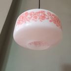 Vintage Melkglazen Opaline Hanglamp Met Florale Print thumbnail 5