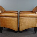 Set Van Twee Prachtige Bart Van Bekhoven Schapenleren Design Armchairs/ Fauteuils thumbnail 3