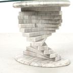 Salontafel Met Marmeren Voet En Glazen Blad 65063 thumbnail 5