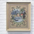 Beige Lijst Geborduurd Huisje Meer thumbnail 3